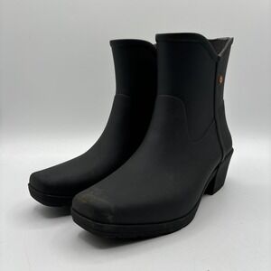BOGS Jolene Ankle Boots WATERPROOF Women's Size 6 Black Short Heeled